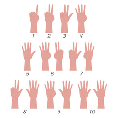 Obraz premium Human hand symbol set with abstract graphic design finger positions cartoon gesture collection halloween flat art woman achieving business touch signal communication black outline