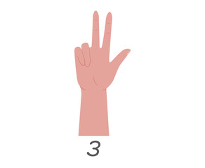 Palm outline in black silhouette showing 5 finger gestures for touch communication cartoon style vector flat illustration signal concept business pointer woman art background

