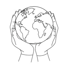 Celebrate Earth Day with a fun coloring page showing a happy Earth character surrounded by natural elements. Perfect for kids and eco-friendly art activities .