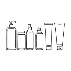 Line Art of Creamy Lotion Jar with Elegant Lines