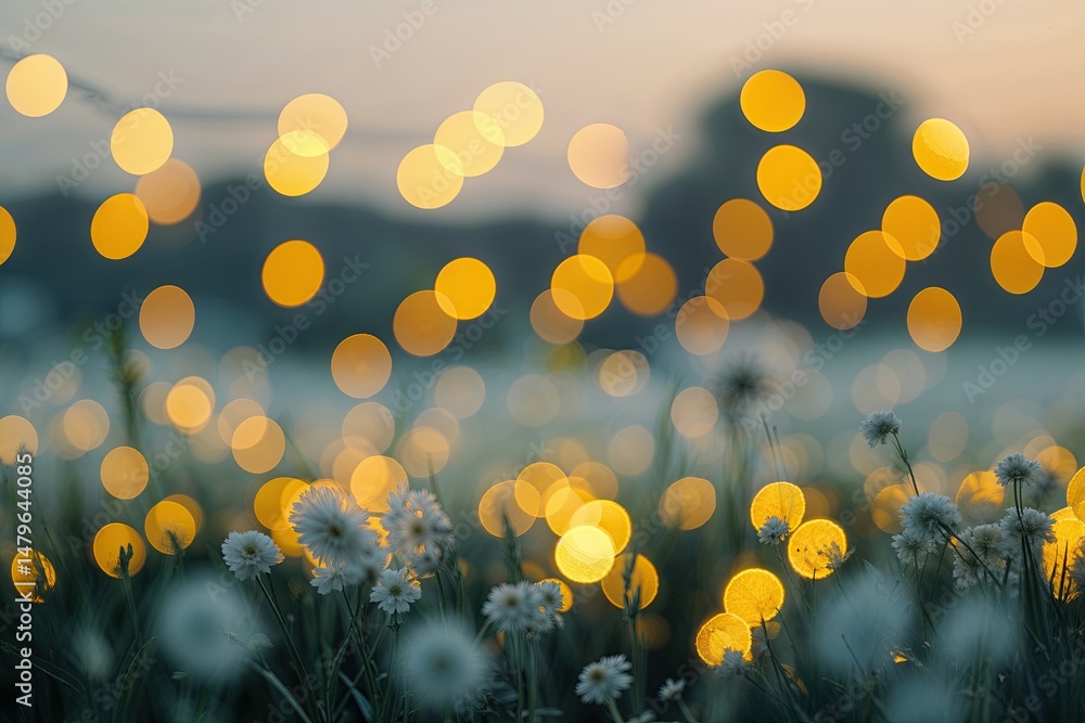 Aufkleber serene yellow and white bokeh light background with soft motion blur in a relaxing atmosphere