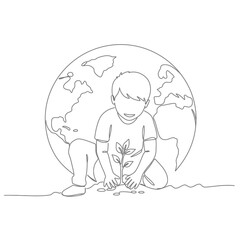 Celebrate Earth Day with a fun coloring page showing a happy Earth character surrounded by natural elements. Perfect for kids and eco-friendly art activities .