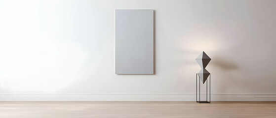 Empty Modern Room With Abstract Lamp