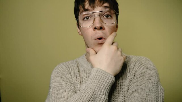 Young attractive man preparing for exams
