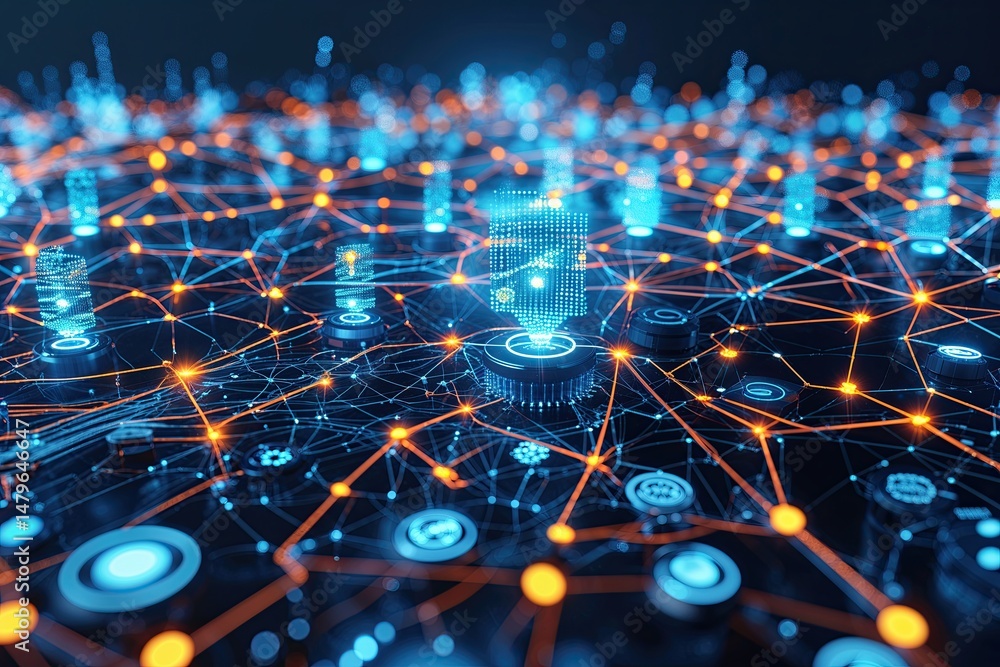 Poster dynamic technology mesh and line visualizations for enhanced digital communication
