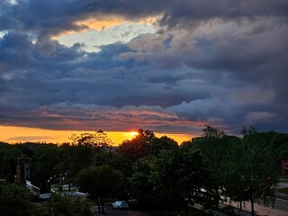 Beautiful sunset over the city.  Landscape photography