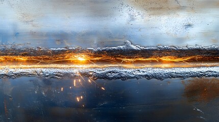 Close-up view of a metal welding process.