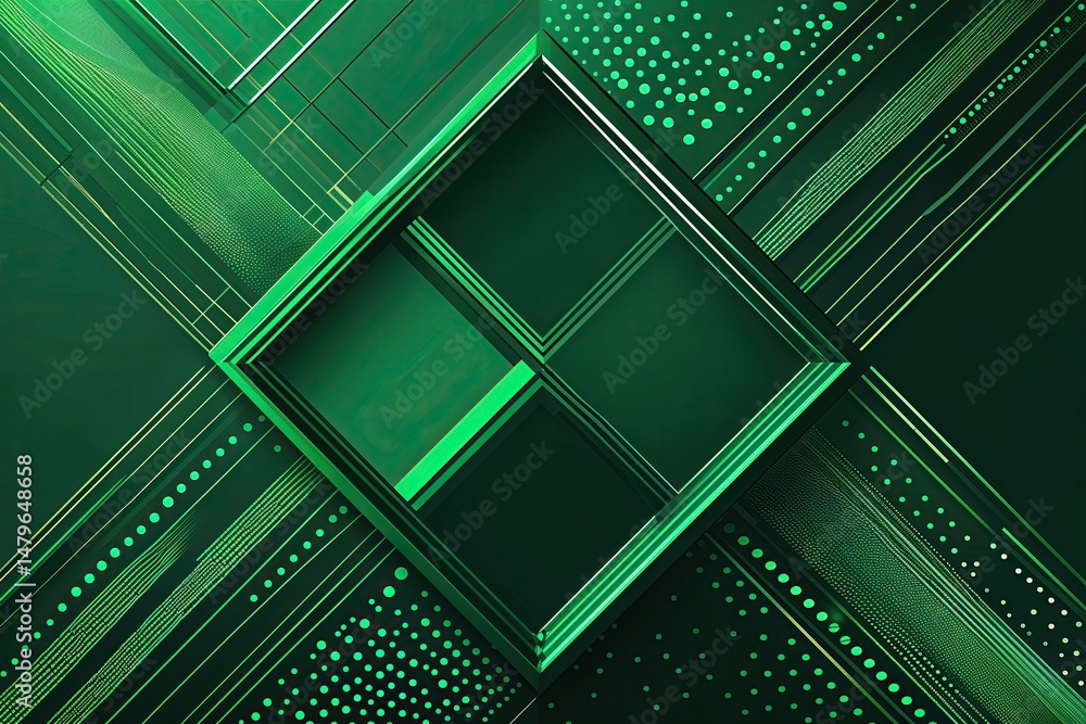 Aufkleber emerald framework displaying lattice patterns and dot gradients in vector art design