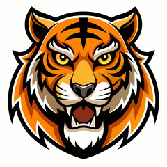 Fototapeta premium Powerful Tiger Head Illustration. Wild Animal Portrait