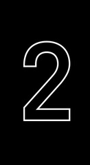 Bold Number Two: Minimalist Black & White Design