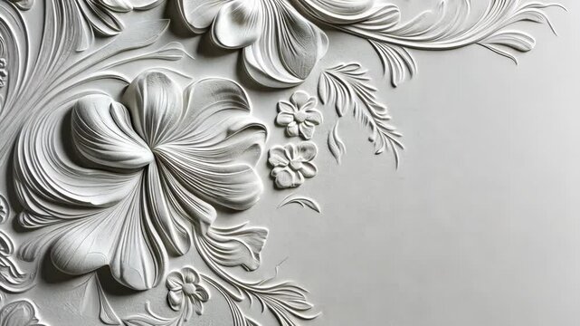 Intricate ornamental carving in elegant floral design with graceful detail