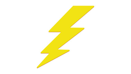 Bold Yellow Lightning Bolt Graphic Design Element Powerful Energy Symbol