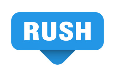 rush sticker. rush sign on transparent background