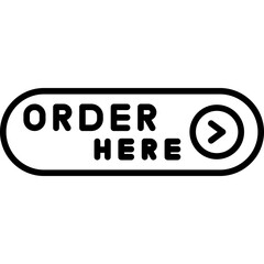 Order Here Icon E-commerce Call-to-Action Symbol