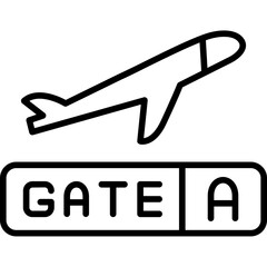 Fly Gate A Icon Airport Terminal Boarding Symbol