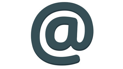 Stylish dark teal at symbol graphic design element perfect for web design projects