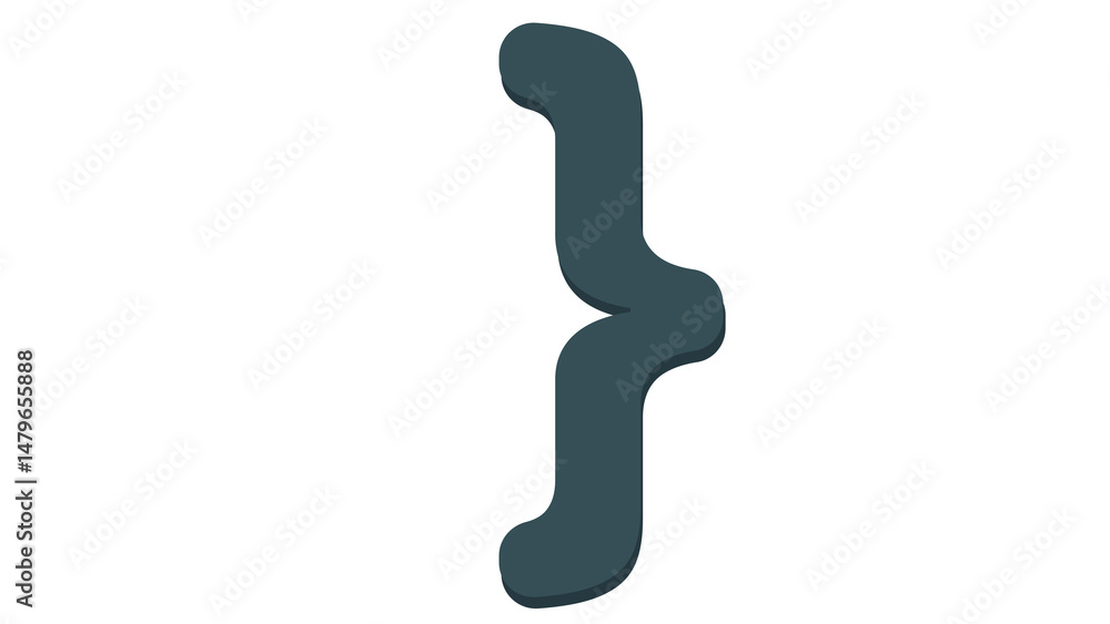 Poster elegant dark teal curly braces perfect for design projects websites and coding visuals