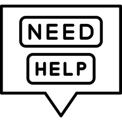 Need Help Icon Assistance Request Symbol