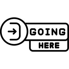 Going Here Icon Urgency and Action Required Symbol