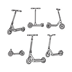 Minimal Kick Scooter Vector Line Art Design