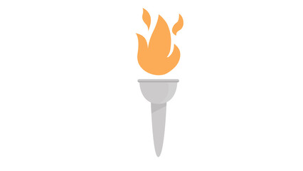 Fiery Torch Icon Bright Hope Symbol Burning Passion Success Design