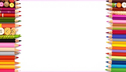 Creative drawing session classroom art supplies colorful environment top view imagination and fun