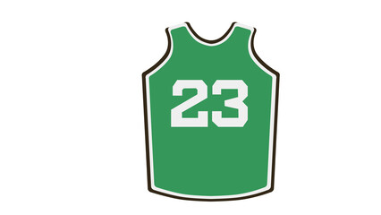 Green basketball jersey number twenty three classic design perfect for sports fans