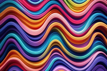 Vibrant Colorful Wave Textured Background Design for Paper Products and Wall Art