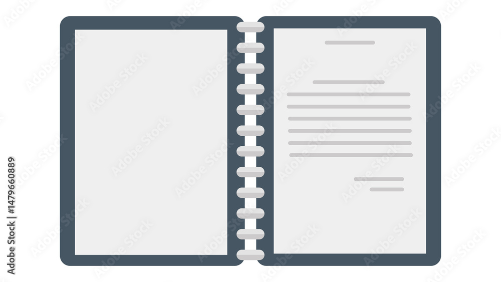 Poster open spiral notebook ready for your notes ideas and plans design element