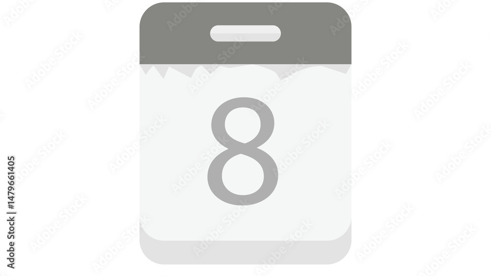 Poster simple elegant calendar icon eight day design perfect for apps websites and more