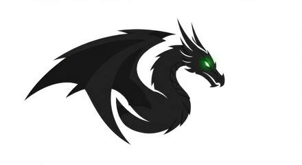 Fototapeta premium Shadowscale Emeraldeyed dragon coiled power dark wings