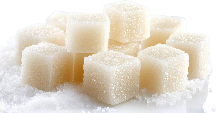 Sugar Cubes on a Surface Covered with Icy Frost