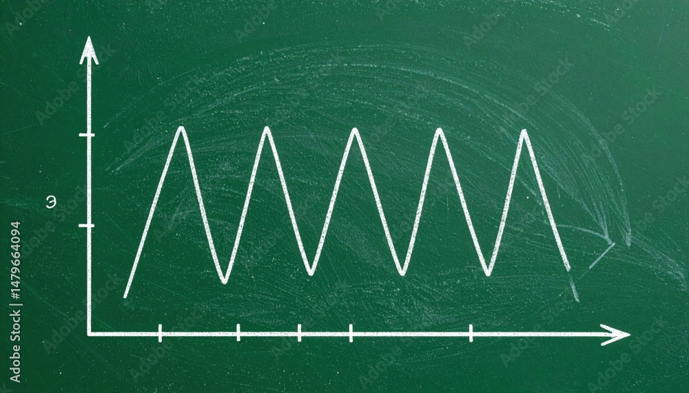 Poster analyzing data trends over time classroom graph illustration educational setting front view statisti