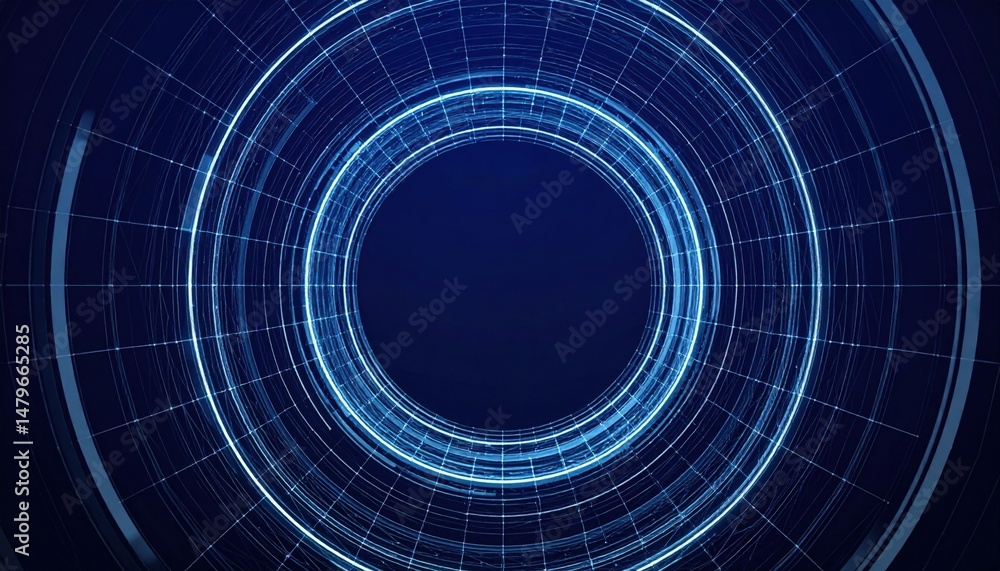Poster dynamic circular motion visuals digital space motion graphics high-tech environment abstract viewpoi