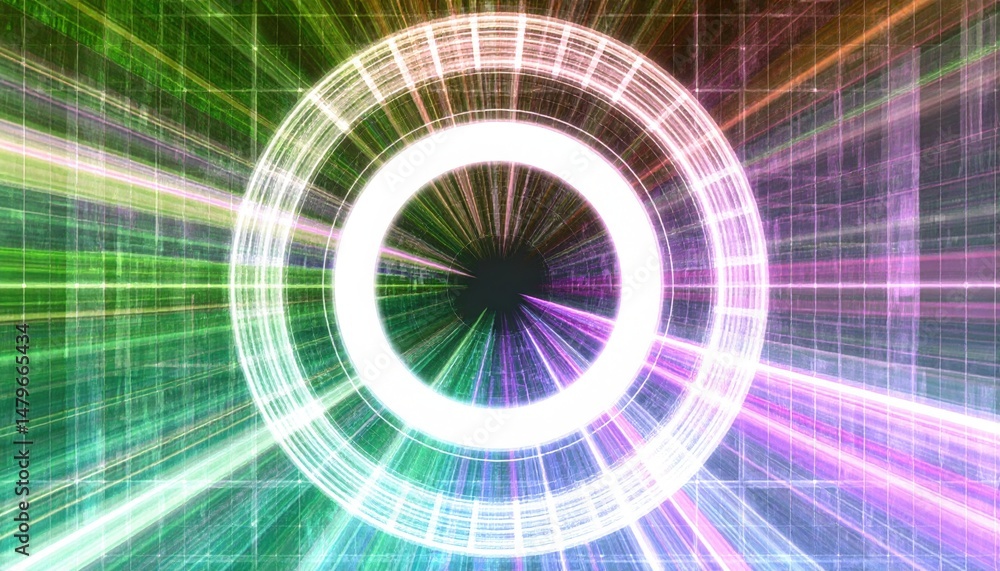 Poster dynamic light patterns showcasing abstract motion in digital art studio visual design vibrant colors
