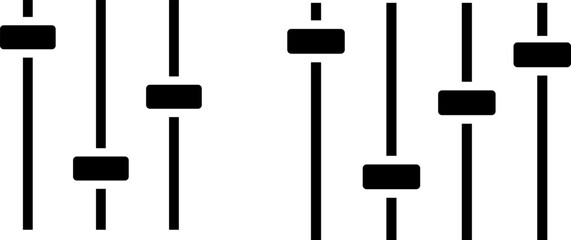 Equalizer icon set. Audio sliders icon. Settings sliders icons. Preferences switcher. Music studio mixer. Sound level control 

