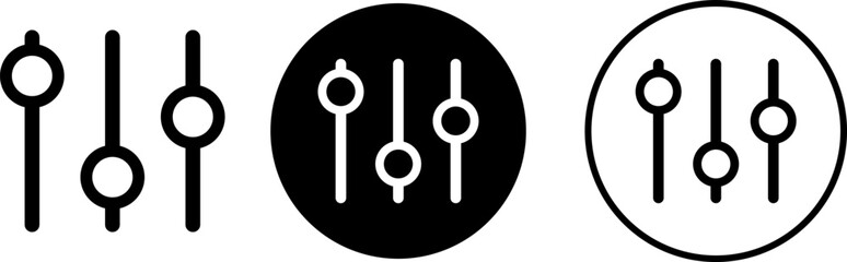 Equalizer icon set. Media player with sound waves. Volume level symbols. Music frequency. Abstract digital equalizers for music
