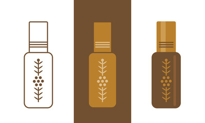 Set of Agarwood perfume. Middle east oil of agarwood in bottles.