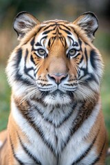 Sumatran Tiger Portrait Intense Gaze Front View Majestic Feline Wildlife Conservation Endangered Species Nature Photography