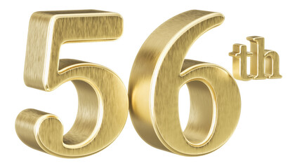 Obraz premium 56th Anniversary Golden Number 3D Illustration