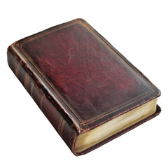 Obraz premium Antique Leather Bound Book with Worn Cover and Edges