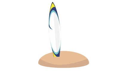 Surfboard on sandy beach summer vibes pure bliss wave riding adventure awaits