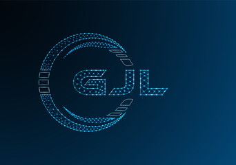 GJL low poly letter logo vector design. GJL lower poly logo design. Low poly logo.
