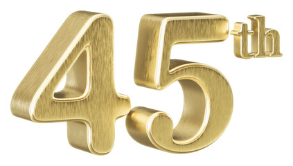 Obraz premium 45th Anniversary Golden Number 3D Illustration