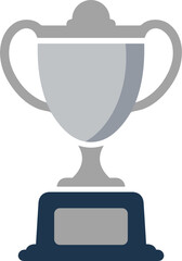 Silver Trophy Cup Flat Icon for Winner and Achievement Recognition	