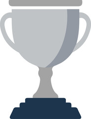 Silver Trophy Cup Flat Icon for Winner and Achievement Recognition	