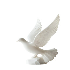 Elegant White Bird Sculpture with Spread Wings for Home Decor