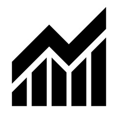 Simple, minimalist vector icon representing growth or progress.  Ideal for presentations, reports, or business-related projects.