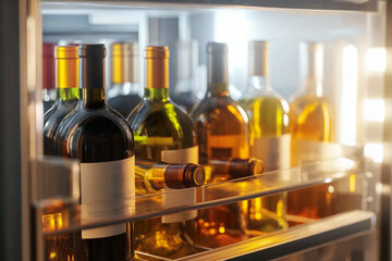 Wine Bottles Stored in Refrigerated Cellar