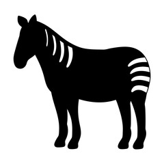zebra animal black silhouette icon - designs for jungle animals zebra Safaris, wildlife, rainforest, vector on a white transparent.